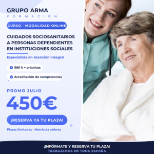 CUIDADOS SOCIOSANITARIOS A PERSONAS DEPENDIENTES EN INSITUCIONES SOCIALES 585HORAS