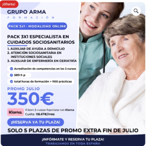 3x1 SOCIOSANITARIA + DOMICILIO+ ENFERMERÍA EN GERIATRIA