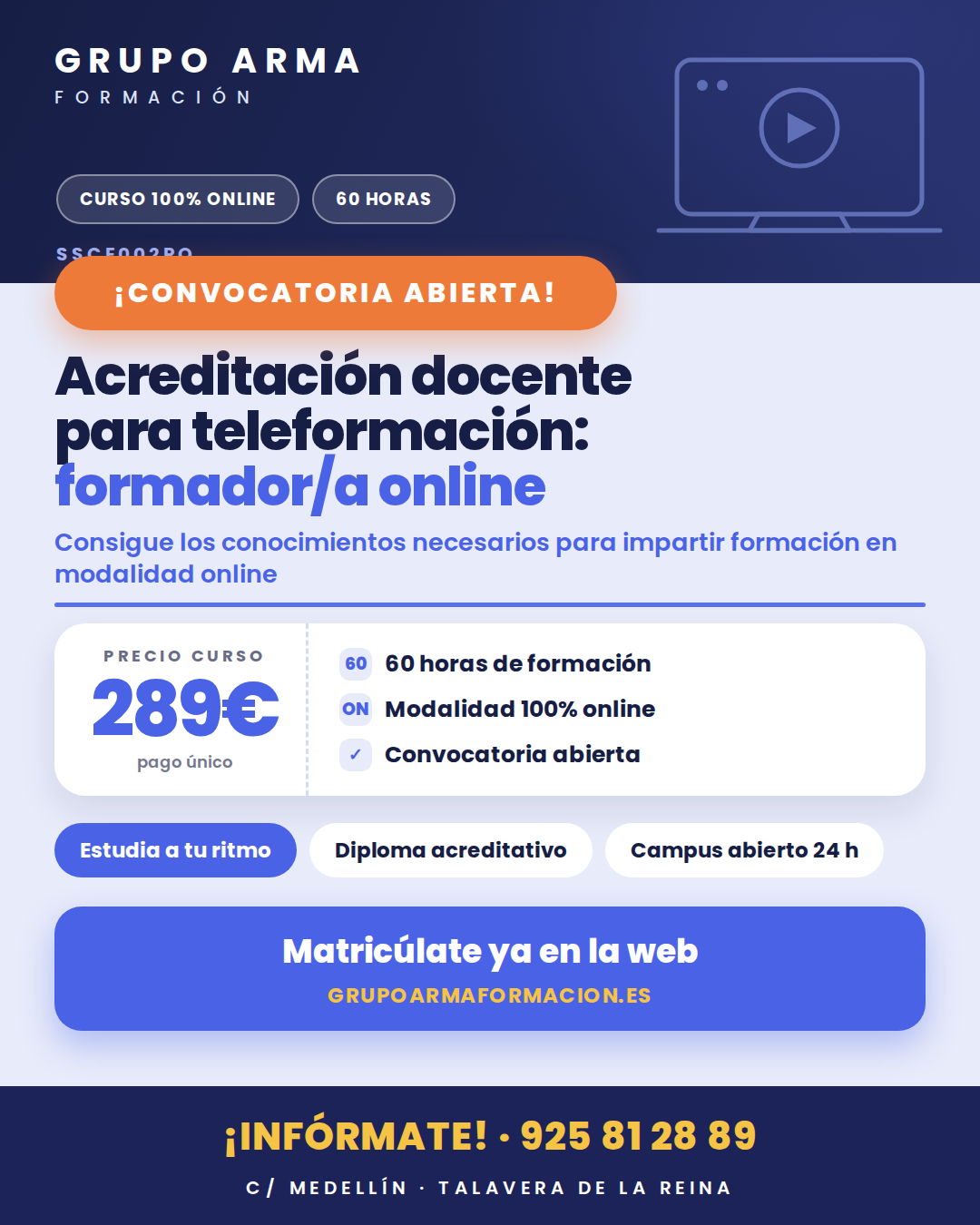 ACREDITACIÓN DOCENTE PARA TELEFORMACIÓN: FORMADOR/A ON LINE
