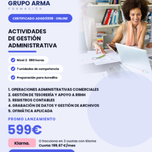 Actividades de gestión administrativa ajustado al Código ADGD0308