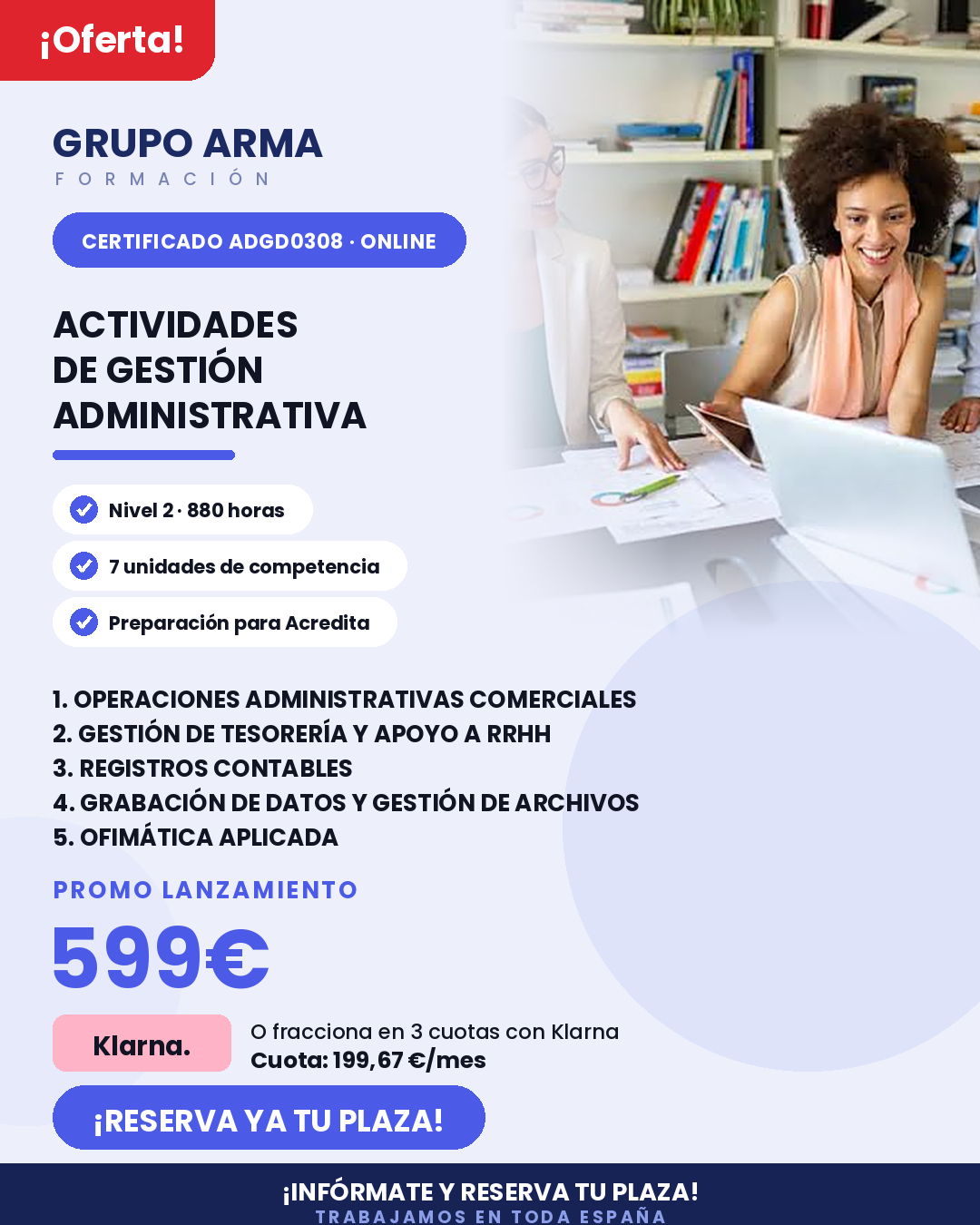 Actividades de gestión administrativa ajustado al Código ADGD0308